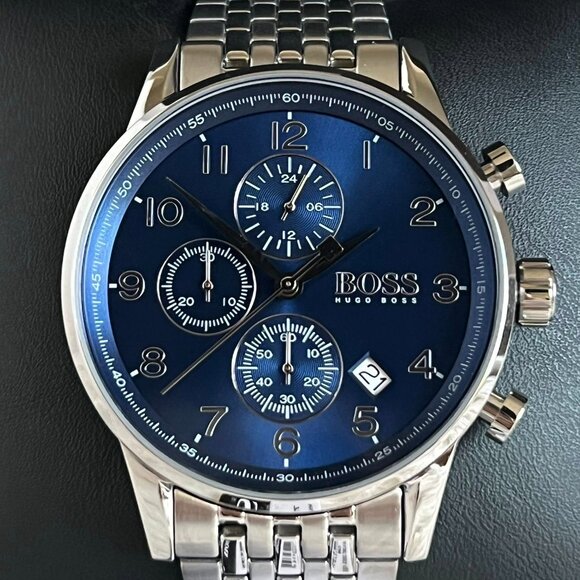 Hugo Boss Men’s Blue Navigator Chronograph Watch (HB1513498) NEW - Picture 10 of 12